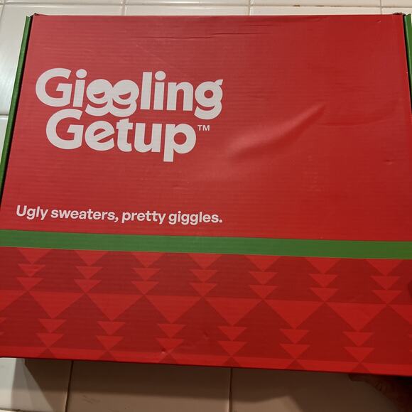 Giggling Get Up Ugly Christmas Sweater Light Up Mens Xl New - Picture 8 of 8